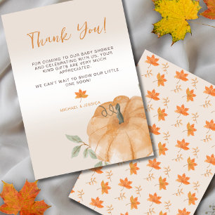 Little Pumpkin Fall Baby Shower Thank You Card