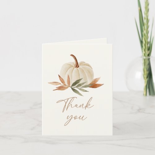 Little Pumpkin Fall Baby Shower Thank You Card