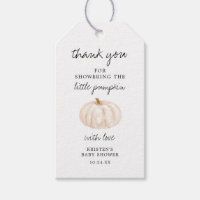 Little Pumpkin Fall Baby Shower Thank You Gift Tags