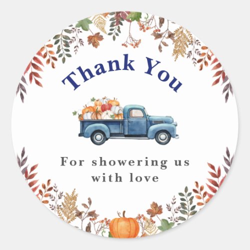 Little Pumpkin Fall Baby Shower Thank You Stickers