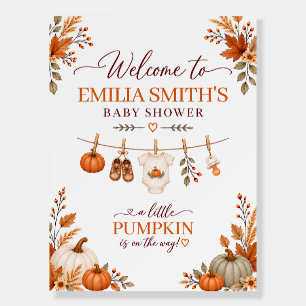 Little Pumpkin Fall Baby Shower Welcome Foam Board