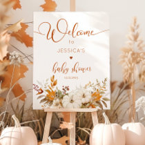 Little pumpkin fall baby shower welcome foam board