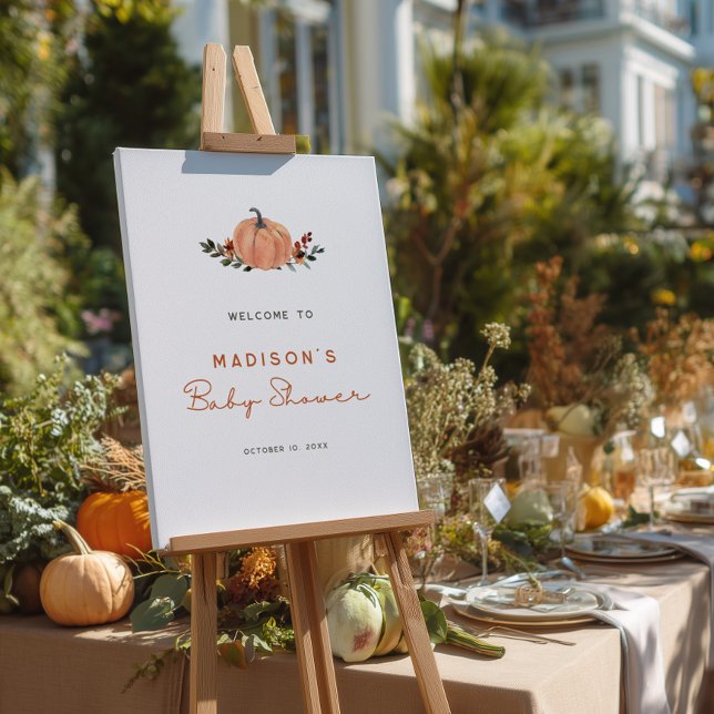 Little Pumpkin Fall Baby Shower Welcome Foam Board (Creator Uploaded)