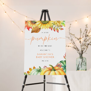 Little Pumpkin Fall Baby Shower Welcome Sign