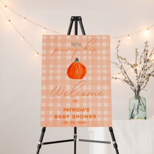 Little Pumpkin Fall Baby Shower Welcome Sign