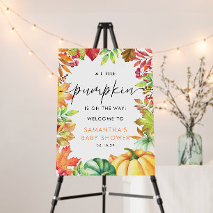 Little Pumpkin Fall Baby Shower Welcome Sign