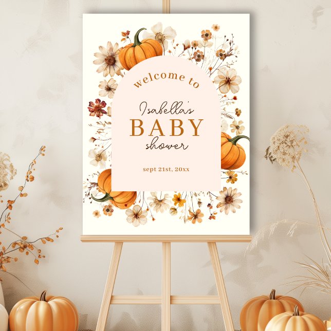 Little Pumpkin Fall Baby Shower Welcome Sign (Creator Uploaded)