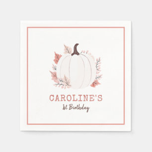 Little Pumpkin Fall Birthday Napkins