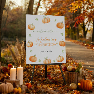 Little Pumpkin Fall Birthday Welcome Sign