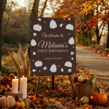 Little Pumpkin Fall Birthday Welcome Sign