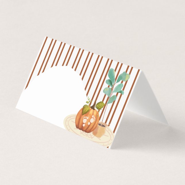Little Pumpkin Fall Blank Place card (Front)