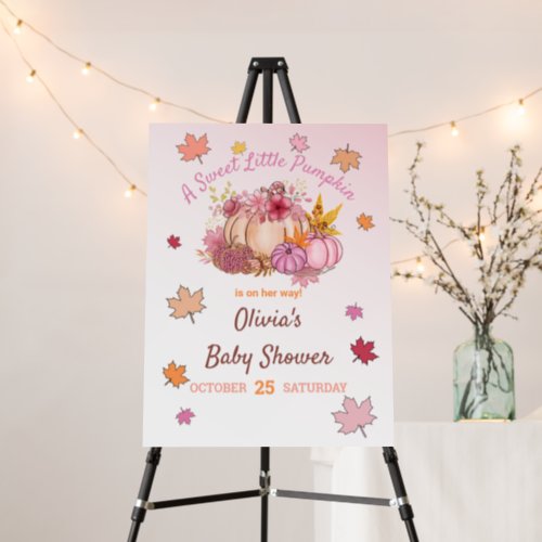 Little Pumpkin Fall Blush Baby Shower Invitation Foam Board