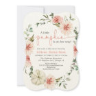 Little pumpkin fall blush pink floral greenery invitation | Zazzle