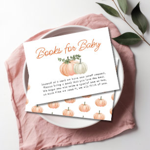 Little Pumpkin Fall Books for Baby Shower Enclosure Card