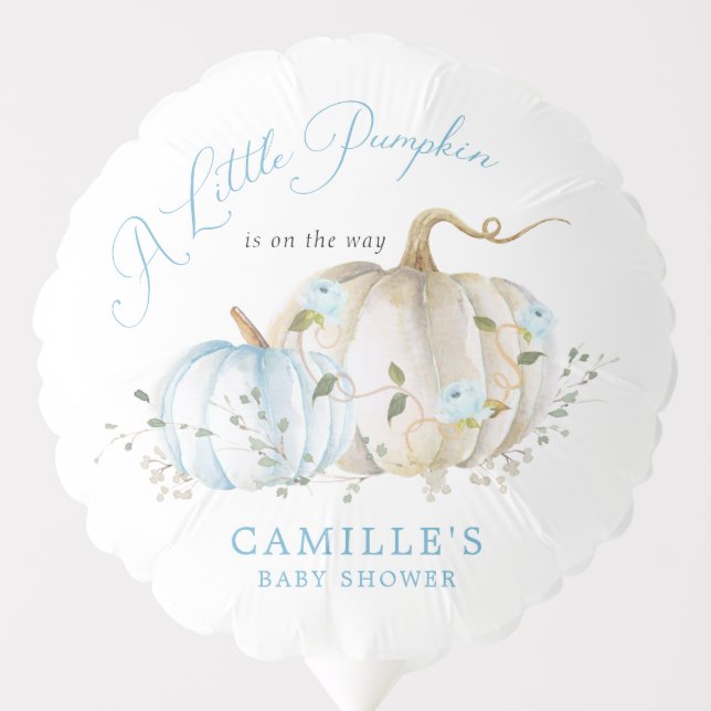 Little Pumpkin Fall Boy Baby Shower Balloon (Front)