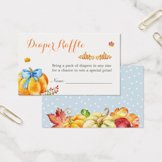 Little Pumpkin Fall Boy Baby Shower Diaper Raffle (Office)