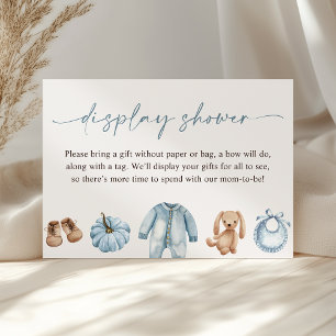 Little Pumpkin Fall Boy Baby Shower Display Shower Enclosure Card