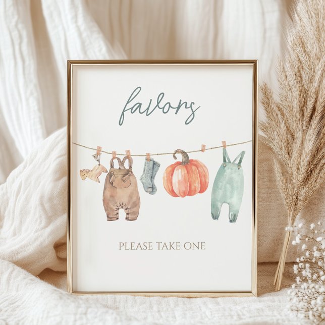 Little Pumpkin Fall Boy Clothes Baby Shower Favors Poster (Creator Uploaded)