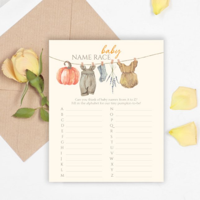 Little Pumpkin Fall Clothes Baby Name Race Game (Creator Uploaded)