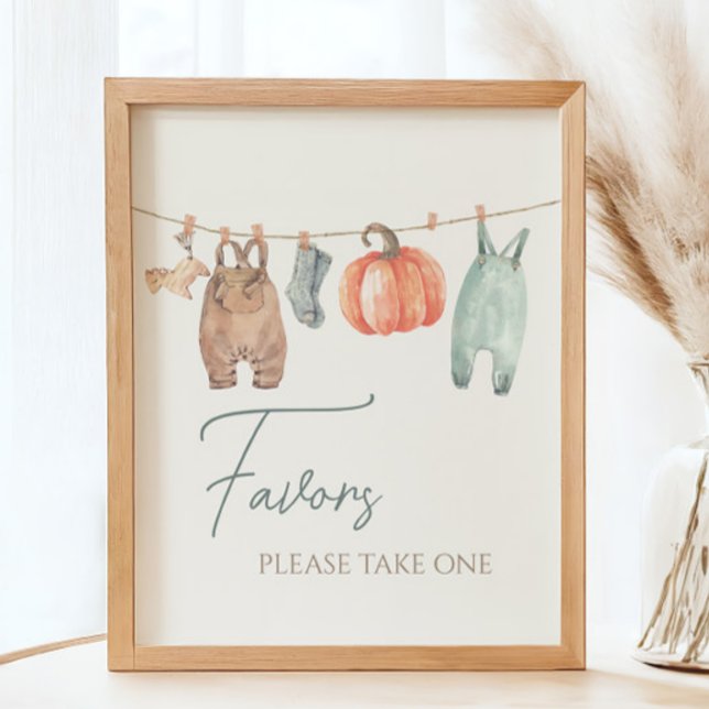 Little Pumpkin Fall Clothes Boy Baby Shower Favor Poster (Creator Uploaded)