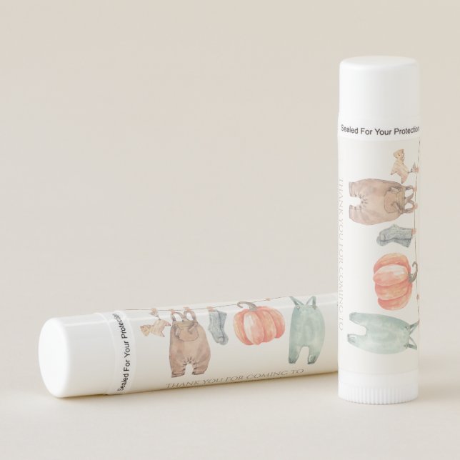 Little Pumpkin Fall Clothes Boy Baby Shower Lip Balm (Front)