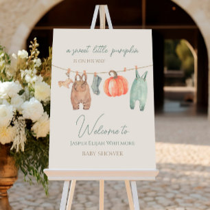 Little Pumpkin Fall Clothes Boy Baby Welcome Foam Board