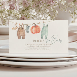 Little Pumpkin Fall Clothes Boy Books for Baby Enclosure Card