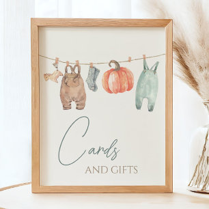 Little Pumpkin Fall Clothes Boy Cards and Gifts Poster