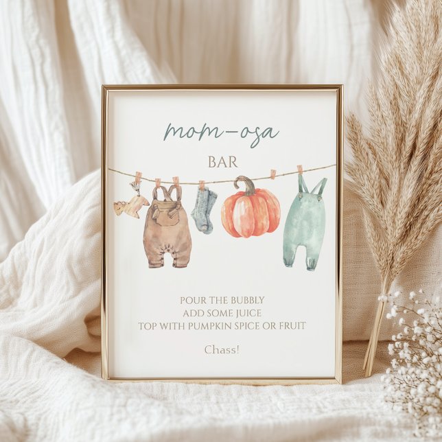 Little Pumpkin Fall Clothes Boy Mom-osa bar  Poster (Creator Uploaded)