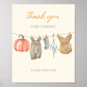 Little Pumpkin Fall Clothes Thank you for coming Poster