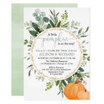 Little pumpkin fall couples greenery baby shower invitation Little pumpkin fall couples greenery baby shower invitation