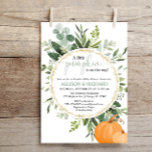 Little pumpkin fall couples greenery baby shower invitation<br><div class="desc">For more advanced customization of this design,  simply select the "Customize It" button above!</div>