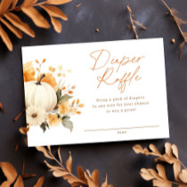 Little Pumpkin Fall Diaper Raffle Baby Shower Enclosure Card