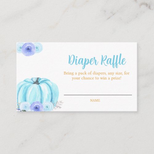 Little Pumpkin Fall Diaper Raffle Ticket Enclosure Card
