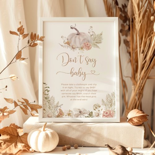 Little pumpkin fall Dont say baby Poster