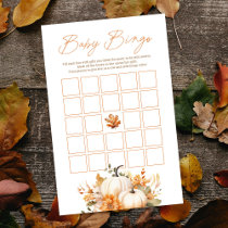 Little Pumpkin Fall Floral Baby Bingo Shower Game