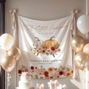 Little Pumpkin Fall Floral Baby Shower Backdrop