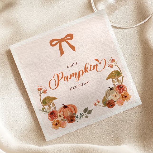 Little Pumpkin Fall Floral Baby Shower  Napkins (Creator Uploaded)