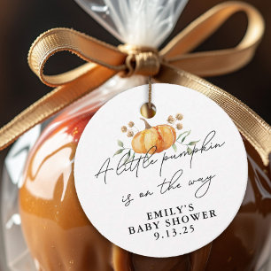 Little Pumpkin Fall Floral Neutral Baby Shower Favor Tags