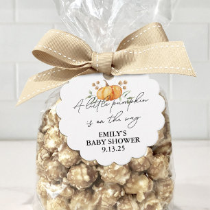 Little Pumpkin Fall Floral Neutral Baby Shower Favor Tags