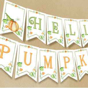 Little Pumpkin Fall Gender Neutral Baby Shower Bunting Flags