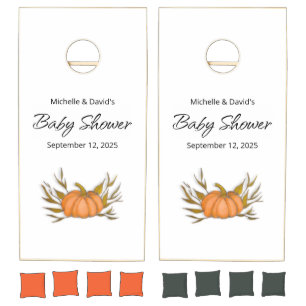 Little Pumpkin Fall Gender Neutral Baby Shower Cornhole Set