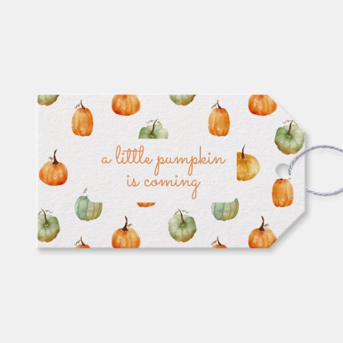 Little Pumpkin Fall Gender Neutral Baby Shower Gift Tags