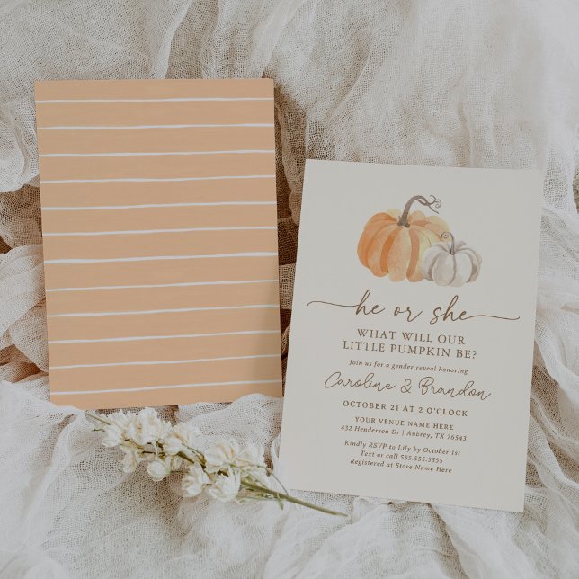 Little Pumpkin Fall Gender Reveal Invitation (Creator Uploaded)