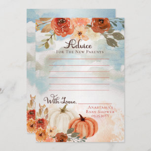 Little Pumpkin   Fall Girl Baby Shower Advice Invitation