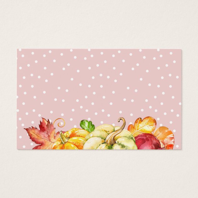 Little Pumpkin Fall Girl Baby Shower Diaper Raffle Business Card