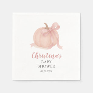 Little Pumpkin Fall Girl Baby Shower Napkins