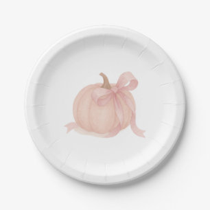 Little Pumpkin Fall Girl Baby Shower Paper Plates