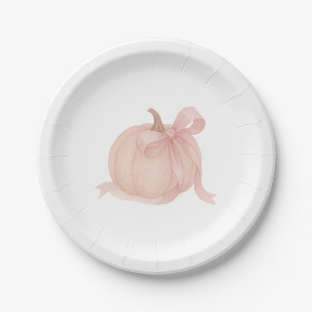 Little Pumpkin Fall Girl Baby Shower Paper Plates (Front)