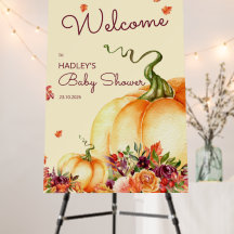 Little pumpkin fall leaves baby shower